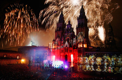 Santiago-Compostela-fireworks-caminoways